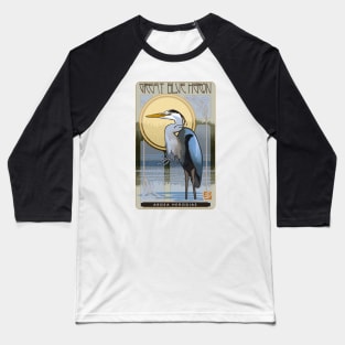 Great Blue Heron Baseball T-Shirt